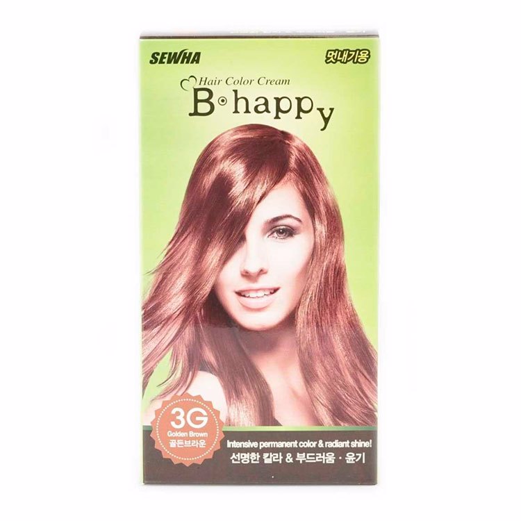 SEWHA B-HAPPY GOLDEN BROWN (3G) (40gr+80ml), Краска для волос #Золотистый коричневый (40гр+80мл)