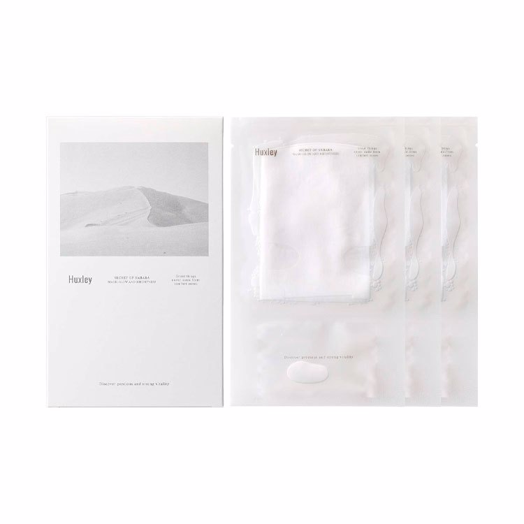 HUXLEY SECRET OF SAHARA MASK: GLOW AND BRIGHTNESS 3sheets x 33ml, Осветляющая тканевая маска с экстрактом кактуса