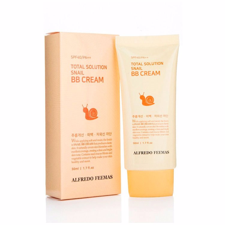 ALFREDO FEEMAS TOTAL SOLUTION SNAIL B.B CREAM SPF40/PA++ (50ml), ББ Крем с экстрактом муцина улитки (50ml)