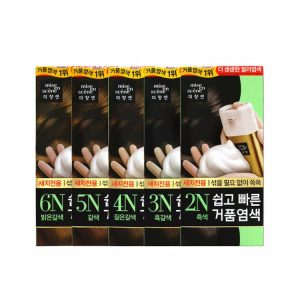 MISE EN SCENE EASY SPEEDY FOAM BUBBLE SELF HAIR COLOR NO DAMAGE DYE 6N #LIGHT BROWN (40gr+40gr), Краска для волос #Светлый коричневый (40гр+40гр)