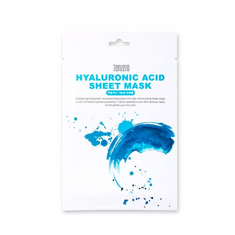 TENZERO HYALURONIC ACID SHEET MASK 10ea, Тканевая маска для лица с гиалуроновой кислотой