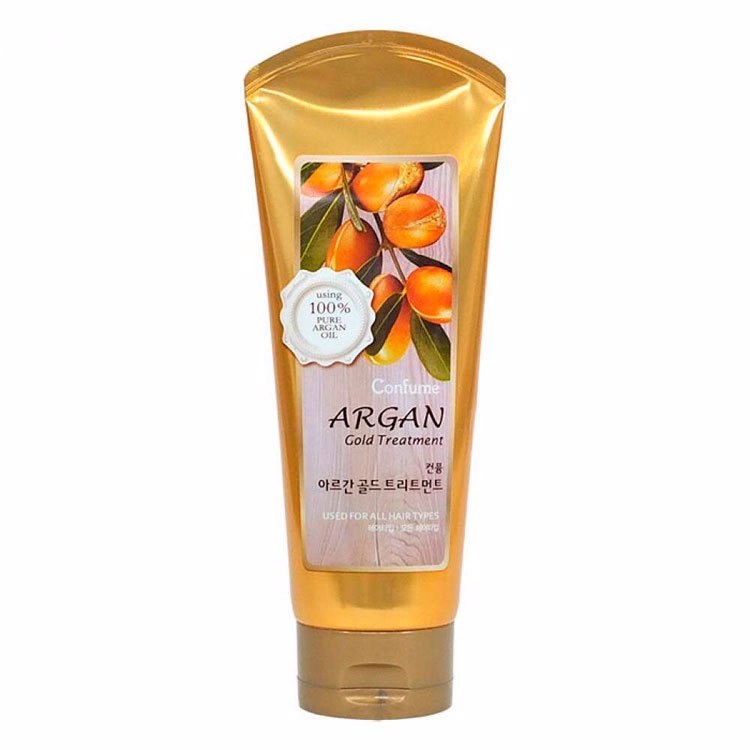 WELCOS CONFUME ARGAN GOLD TREATMENT (200ml), Маска для волос с маслом арганы и с экстрактом золото (200мл)