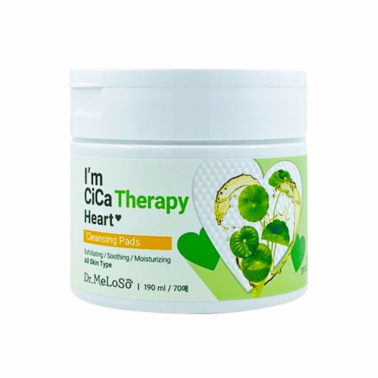 DR. MELOSO I'M CICA THERAPY HEART CLEANSING PADS (190ml/70ea), Очищающие салфетки (190мл/70шт)