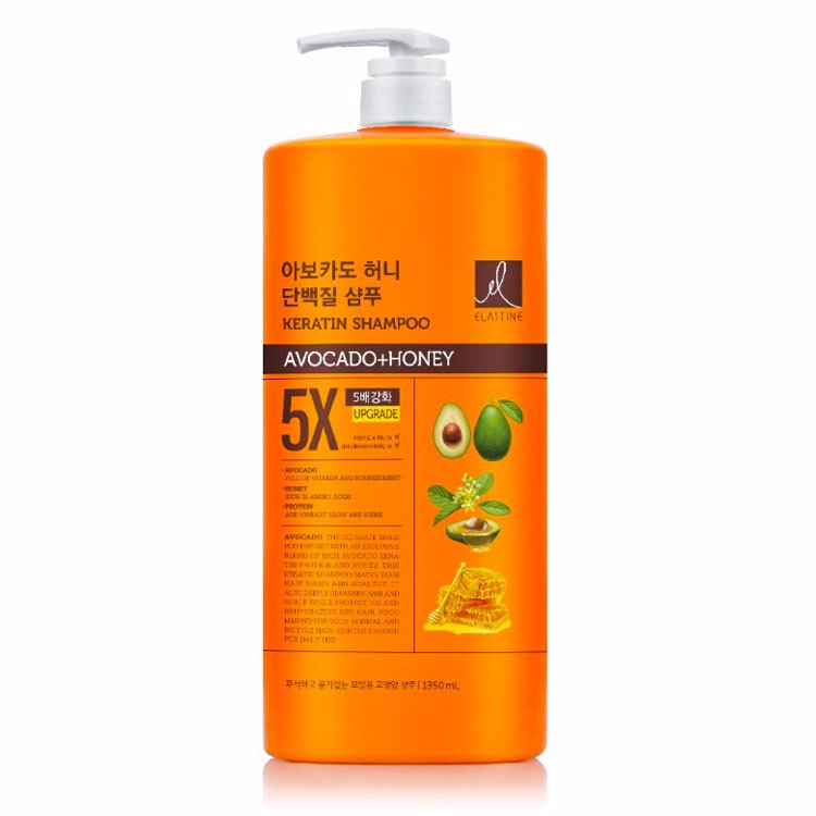 ELASTINE AVOCADO HONEY 5X PROTEIN SHAMPOO (1350ml), Шампунь против секущихся и ломких волос с экстрактом авокадо и меда (1350мл)