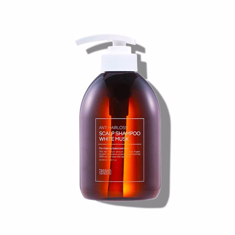 TENZERO ANTI HAIRLOSS SCALP SHAMPOO WHITE MUSK (500ml), Шампунь против выпадения волос с белым мускусом (500мл)