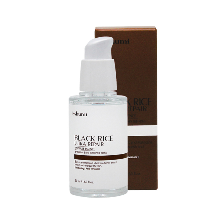 ESHUMI BLACK RICE ULTRA REPAIR AMPOULE ESSENCE (50ml), Восстанавливающая ампульная эссенция с черным рисом (50мл)