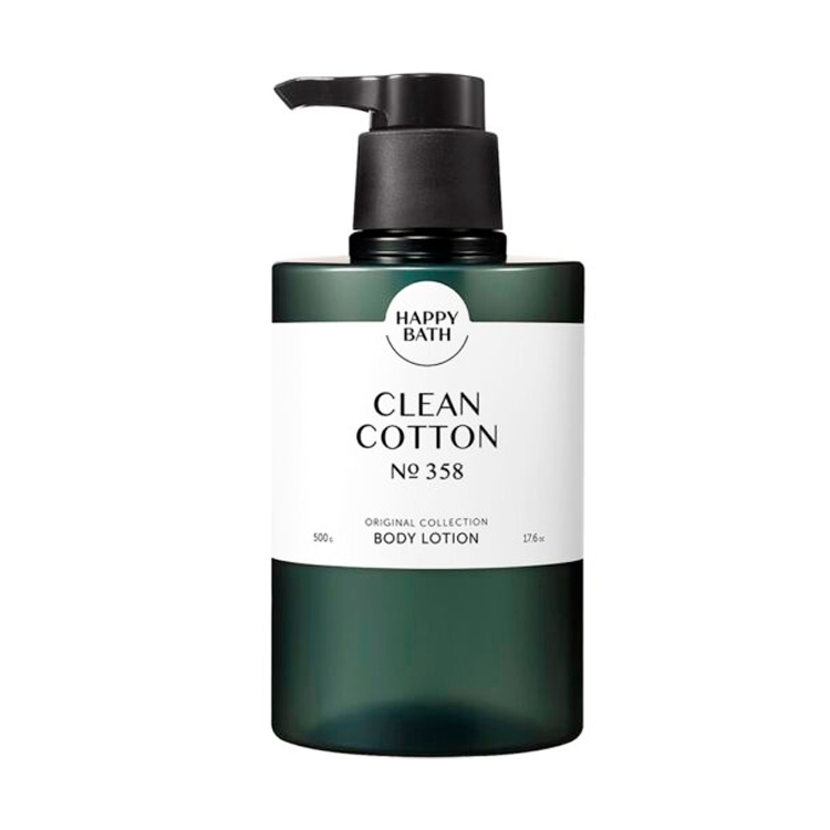 HAPPY BATH ORIGINAL COLLECTION BODY LOTION CLEAN COTTON №358 (500gr), Лосьон для тела с натуральным цветочным ароматом (чистый хлопок) (500гр)