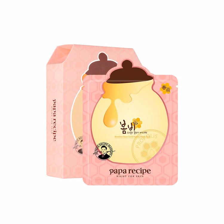 PAPA RECIPE-BOMBEE ROSE GOLD HONEY MASK PACK (10ea*25ml), Маски для лица с экстрактом меда и розы (10шт*25мл)