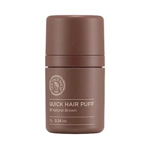 THE FACE SHOP QUICK HAIR PUFF NATURAL BROWN #01 (7ml), Цветная пудра для быстрой окраски волос #01 Коричневый (7мл)