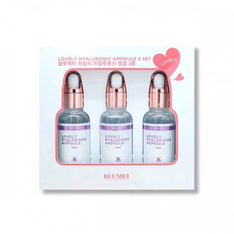 BLUMEI LOVELY HYALURONIC AMPOULE 3SET (30ml + 30ml + 30ml), Набор омолаживающих ампул с гиалуроновой кислотой (30мл + 30мл + 30мл)