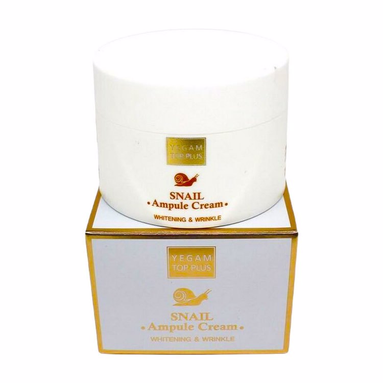 YE GAM TOP PLU SNAIL AMPULE CREAM (80g), Ампульный крем с экстрактом улиточного муцина (80г)