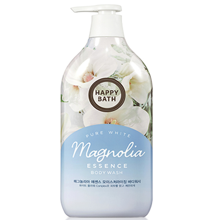 HAPPY BATH PURE WHITE MAGNOLIA ESSENCE BODY WASH (900ml), Гель для душа с экстрактом цветов магнолии (900мл)
