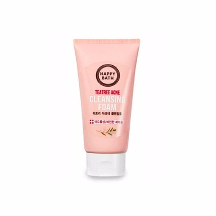 HAPPY BATH TEATREE ACNE CLEANSING FOAM 150 gr, Пенка для умывания от акне с маслом чайного дерева