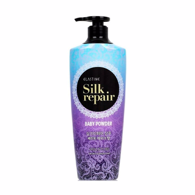ELASTINE SILK REPAIR SHINING CONDITIONER BABY POWDER 550ml, Кондиционер с протеинами шелка