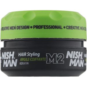 Nishman Matte Hair Styling Clay Wax Keratin M2, Матовая глина для укладки волос