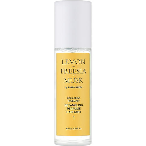Rated Green Cold Brew Rosemary Detangling Perfume Hair Mist 1, Парфюмированный мист для волос "Лимон-Фрезия-Мускус"
