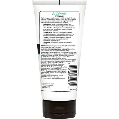Australian Gold Aloe Vera Face Wash, Средство для умывания для нормальной и сухой кожи "Алоэ вера" — изображение 2