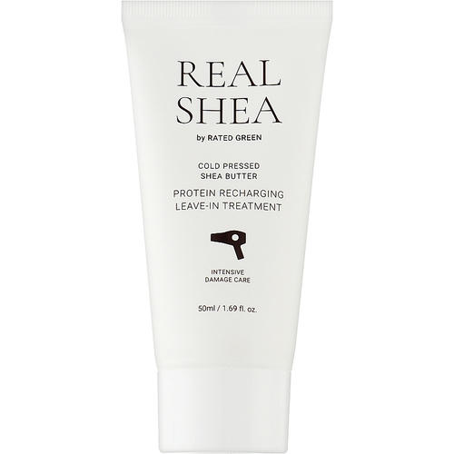 Rated Green Real Shea Cold Pressed Shea Butter Protein Recharging Leave-in Treatment, Восстанавливающий крем для волос с маслом ши холодного отжима