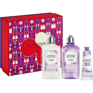 Набор (b/milk/250ml + sh/gel/250ml + h/cr/30ml) - L'Occitane Lavande Blanche