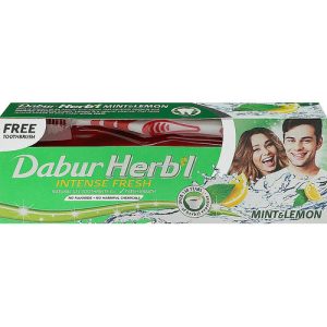 Набор "Mint & Lemon", красный, Dabur Herb`l (toothbrush/1шт + toothpaste/150g)