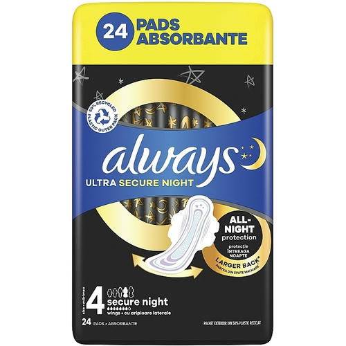 Always Ultra Secure Night, Гигиенические прокладки, размер 4, 24 шт. — изображение 2