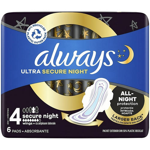 Always Ultra Secure Night, Гигиенические прокладки, размер 4, 6 шт. — изображение 2