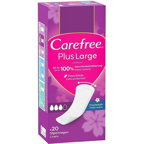 Carefree Plus Large Fresh, Гигиенические ежедневные прокладки с ароматом свежести, большой размер, 20шт — изображение 2