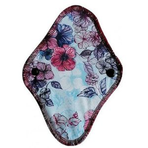 Soft Moon Ultra Comfort Mini, Многоразовая ежедневная прокладка из хлопка черного цвета с цветами