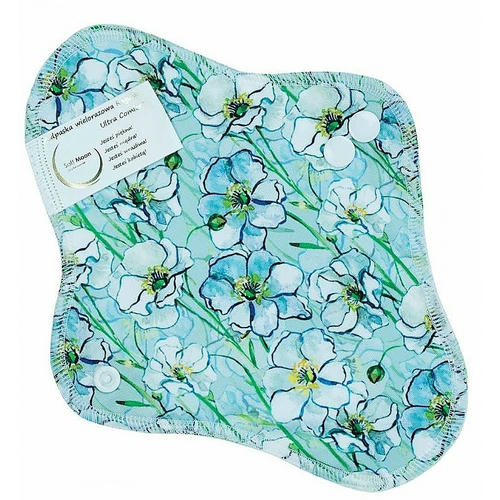 Soft Moon Ultra Comfort Regular, Многоразовая ежедневная прокладка с хлопком, салатовый пион