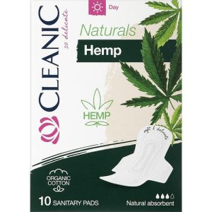 Cleanic Naturals Hemp Day Sanitary Pads, Прокладки дневные с конопляным волокном, 10 шт.
