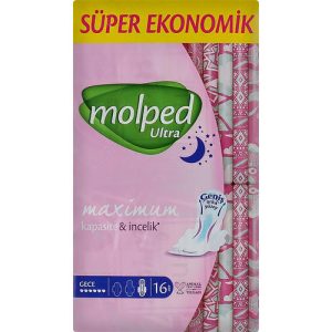Molped, Гигиенические прокладки Ultra Night Super Economic, 6 капель, 16 шт