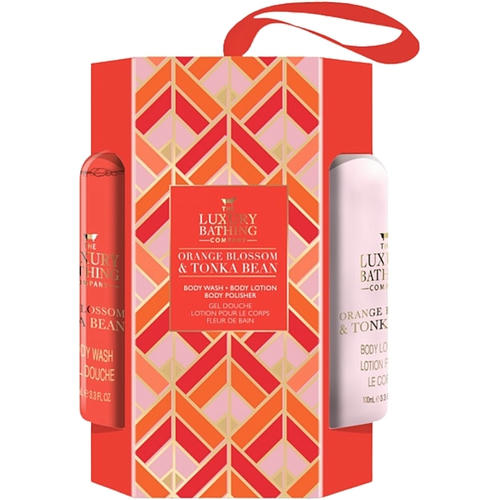 Набор, Grace Cole The Luxury Bathing Orange Blossom And Tonka Bean (b/wash/100ml + b/lot/100ml + sponge/1pc)