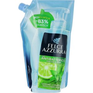 Жидкое мыло "Мята и лайм", Felce Azzurra Antibacterial Mint & Lime (дой-пак), 500 мл.