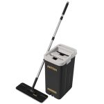 Швабра с отжимом + ведро + 2 насадки ZETTER premium, черный