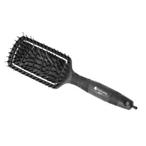 Hairway Organica Eco New, Щетка массажная, 8-рядная, с щетиной кабана, черная