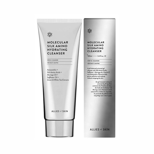 Allies of Skin Очищающий увлажняющий гель-пенка для лица Molecular Silk Amino Hydrating Cleanser, 25мл./100мл.