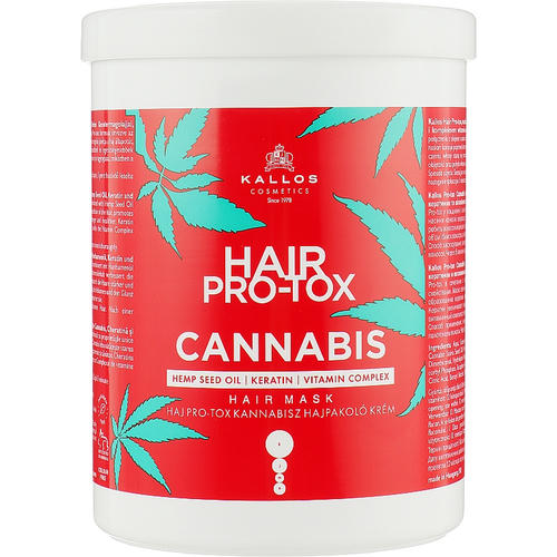 Kallos Cosmetics Hair Pro-Tox Cannabis Mask, Маска для волос с маслом семян конопли, кератином и витаминным комплексом