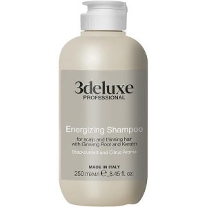 3DeLuXe Energizing Shampoo For Scalp And Thinning Hair With Ginseng Root And Keratin, Тонизирующий шампунь против выпадения волос с экстрактом корня женьшеня и кератином