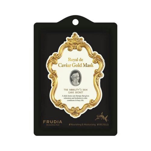 Frudia Маска тканевая лифтинг с икрой, пептидами и скваленом - Royal de caviar gold mask, 20мл