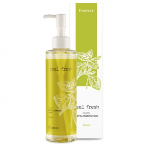 Deoproce Пенка для глубокого очищения кожи - Real fresh vegan deep cleansing foam, 210мл