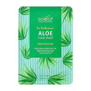 Soleaf Маска для экспресс-увлажнения с алоэ - So delicious aloe mask sheet, 25мл