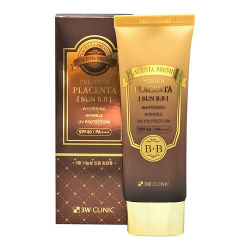 3W Clinic Крем BB для лица с плацентой солнцезащитный - Premium placenta sun BB cream, 70мл