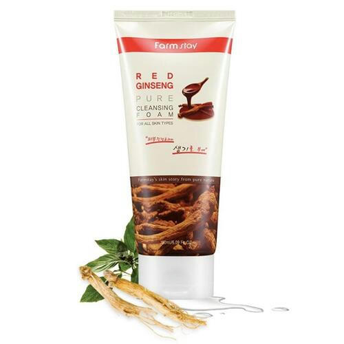 FarmStay Пенка для лица с женьшенем - Red ginseng pure cleansing foam, 180мл — изображение 2