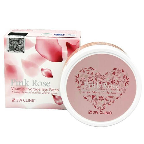 3W Clinic Патчи для век с французской розой - Pink rose vitamin hydrogel eye patch, 60шт