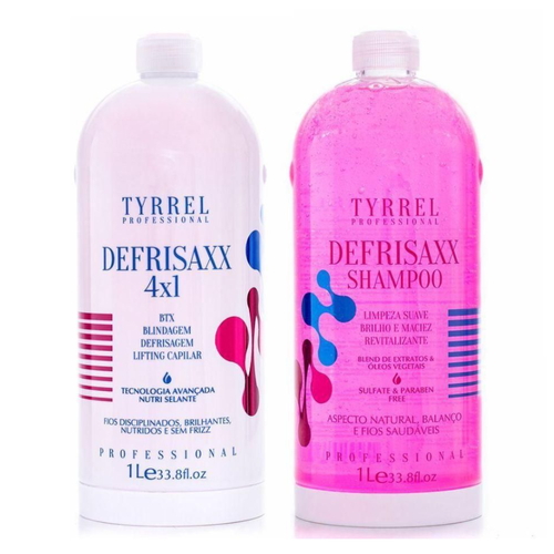 TYRREL, Набор Defrisaxx Гибридный ботокс 4 в 1 и профессиональный Pre-шампунь для волос, 2x500 мл