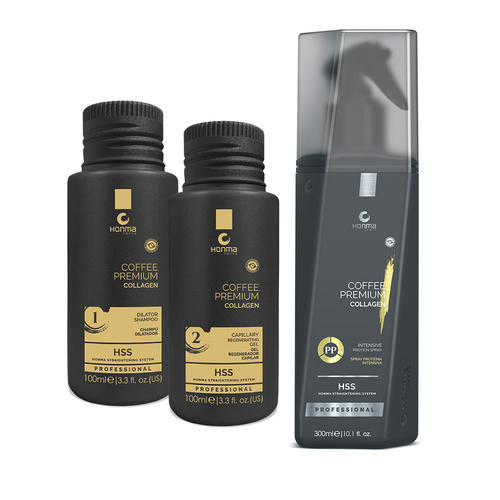 HONMA TOKYO, Набор Coffee Premium Collagen (1 Шаг + 2 Шаг + 3 Шаг), 100/100/300 мл