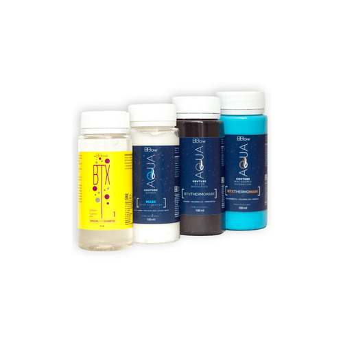 BB ONE, Набор ботокс для волос Aqua Couture (шаг 1 BTX Special Hair + шаг 2 SILVER + шаг 2 MACADAMIA + шаг2 SPIDER BLOND), 4x100 мл