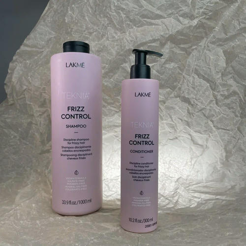 LAKME, Набор LAKME Frizz Control Бессульфатный дисциплинирующий шампунь для непослушных или вьющихся волос, 1000 мл + LAKME Frizz Control Дисциплинирующий кондиционер для непослушных или вьющихся волос, 300 мл