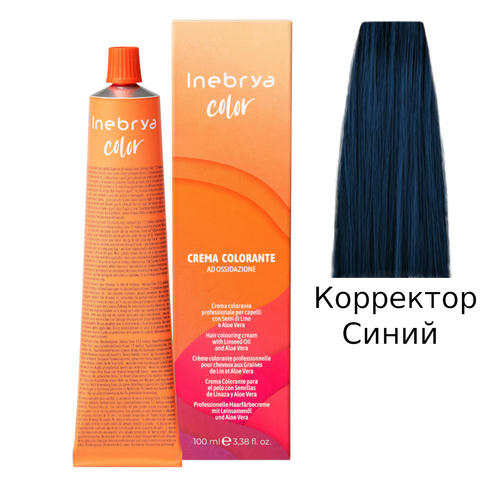 INEBRYA, Крем-краска для волос Color Professional Blue, 100 мл