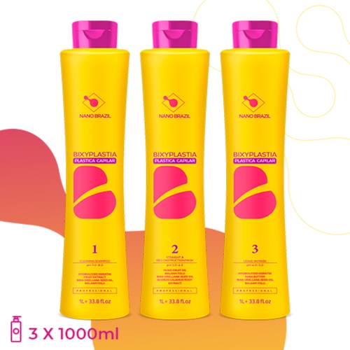 NANO BRAZIL, Набор для волос BIXYPLASTIA (шаг 1 + шаг 2 + шаг 3), 3х1000 мл